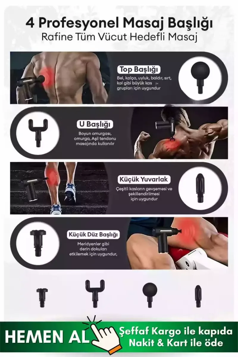PRO 4 Başlıklı Masaj Tabancası - 4